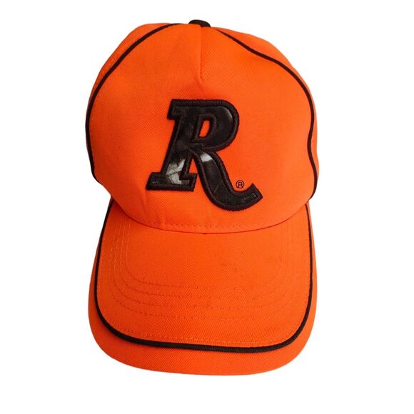 Remington R Mens Orange Hunting Cap Hat Camo Strap Back Adjustable Outdoor - Picture 2 of 6